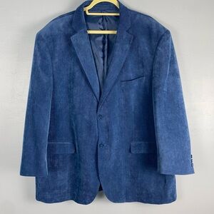 Meztizos USA Original Two Button Corduroy Blazer Jacket Sport Coat Blue Jeweled